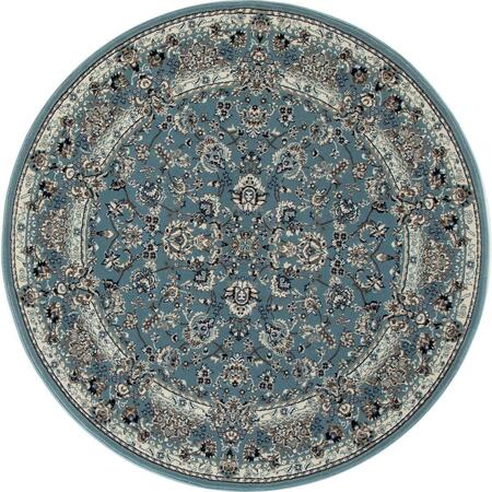 ART CARPET 8 Ft. Kensington Collection Timeless Woven Round Area Rug, Medium Blue 841864104550